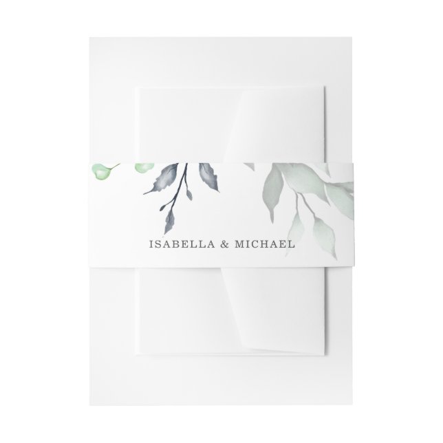 Elegant Botanical Wedding Invitation Belly Band (Front Example)