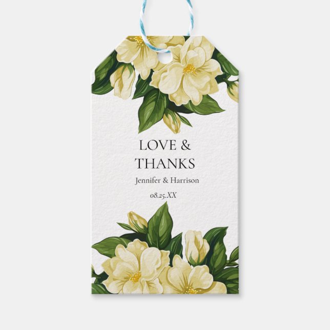 Elegant Botanical wedding invitation Gift Tags (Front)