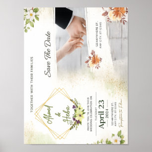 Elegant Botanical Wedding Invitation Poster
