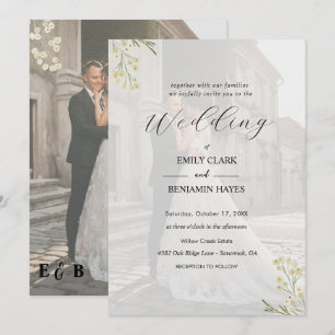 Elegant Botanical Wedding Invitation Template