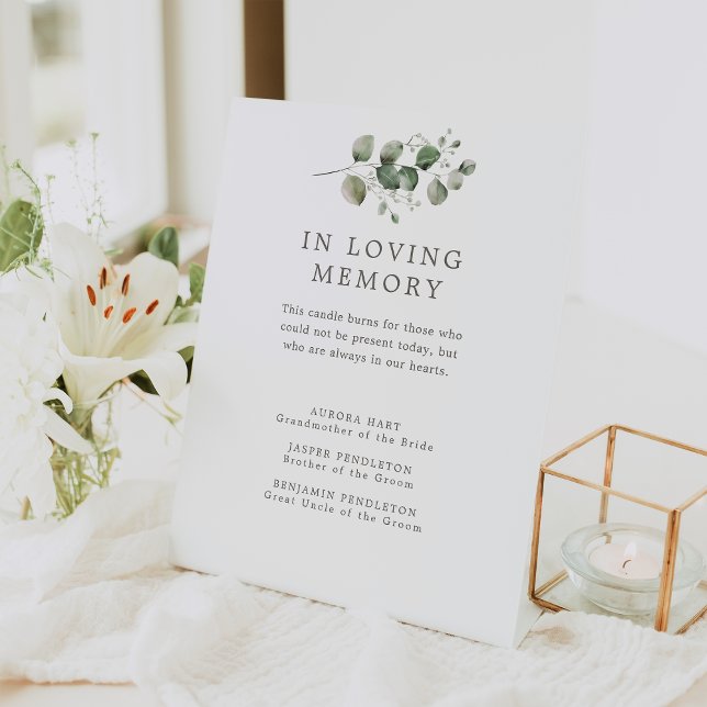 Elegant Botanical Wedding Memorial Pedestal Sign (Creator Uploaded)