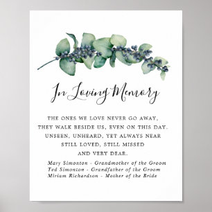 Elegant Botanical Wedding Memorial Sign