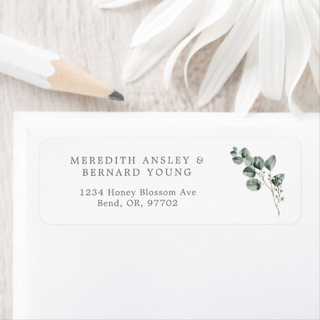 Elegant Botanical Wedding Return Address Label (Insitu)