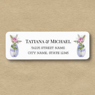 elegant botanical wedding return address label