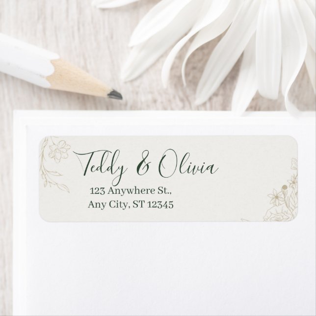 Elegant Botanical Wedding Return Address Labels (Insitu)