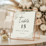 Elegant Botanical Wedding Table Number Card<br><div class="desc">Help guests easily find their seats with this elegant botanical wedding table number card. Featuring delicate floral line art and timeless minimalist typography, this design adds a refined and romantic touch to your reception table décor. Perfect for romantic, garden, and minimalist wedding themes, this table number card coordinates beautifully with...</div>