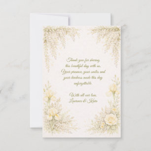 Elegant Botanical Wedding Thank You Card