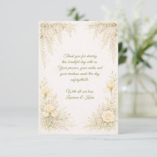 Elegant Botanical Wedding Thank You Card