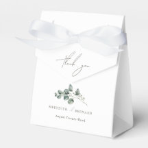 Elegant Botanical Wedding Thank You Favour Box