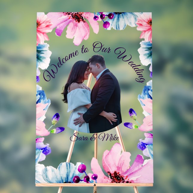 Elegant Botanical Wedding Welcome Custom Sign (Neutral)