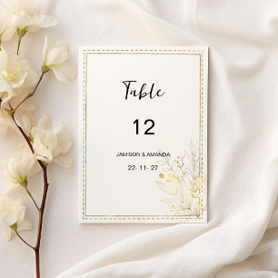 Elegant botanical white gold floral Table Numbers