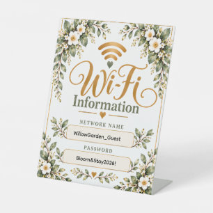 Elegant Botanical Wi-Fi Information Sign