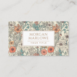 Elegant Botanical Wildflower Botanical Floral Business Card