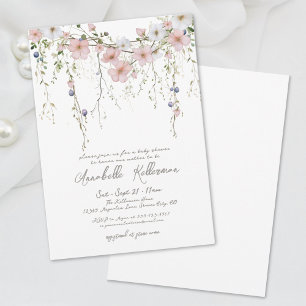 Elegant Botanical Wildflower Floral Baby Shower Invitation