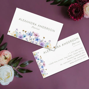 Elegant Botanical Wildflowers Professional Business Card