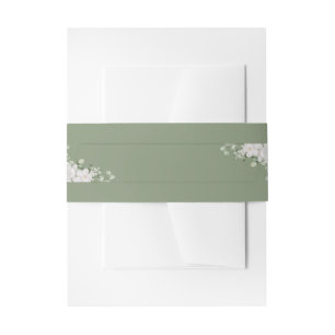 Elegant Botanical Wrap Sage Green Belly Band Invitation Belly Band