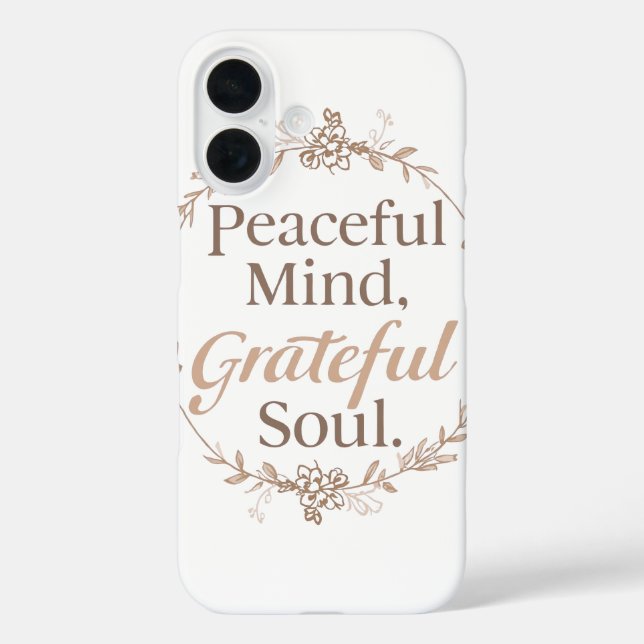 Elegant Botanical Wreath with Zen Quote Case-Mate iPhone Case (Back)