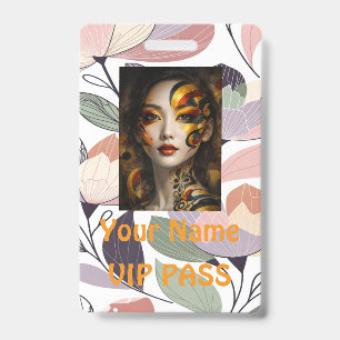 Elegant Botnical classic VIP PASS, ID Badge