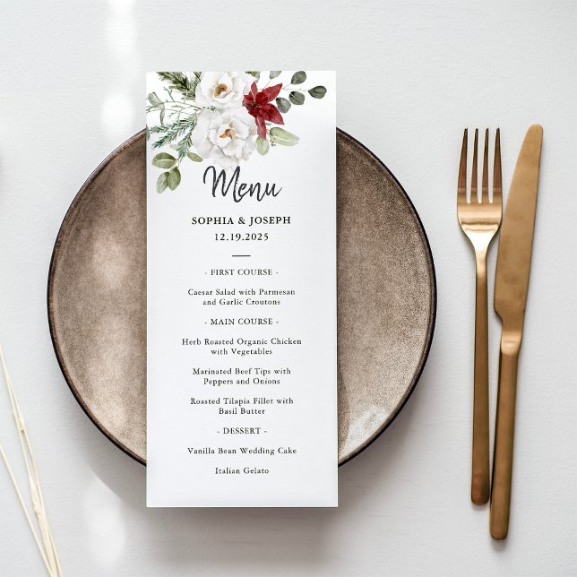 Elegant Bouquet | Christmas Holiday Wedding Menu (An elegant and traditional Christmas menu for your holiday wedding)