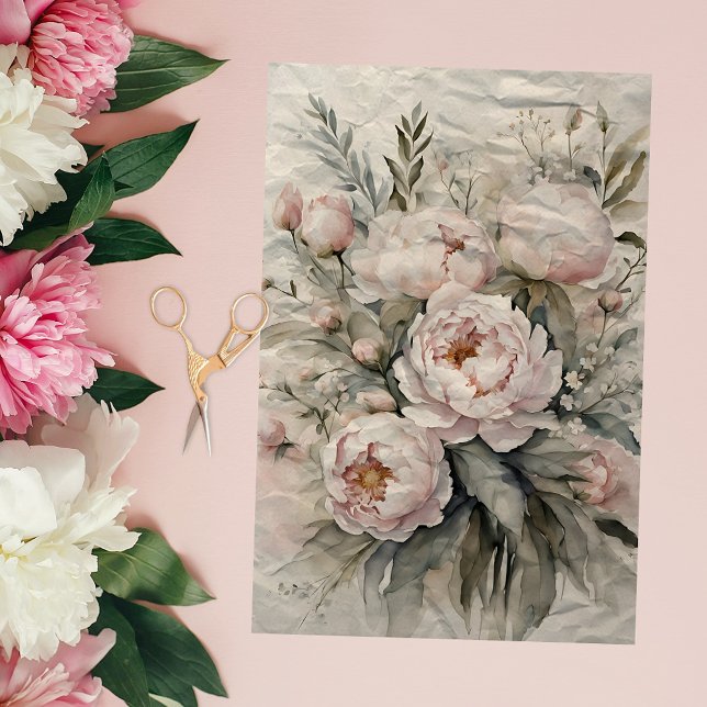 Elegant Bouquet of Blush Pink Peony Flowers Tissue Paper (Creator Uploaded)
