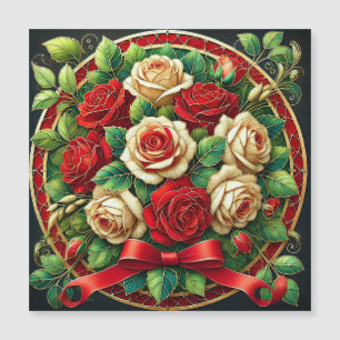 Elegant Bouquet of Red and White Roses