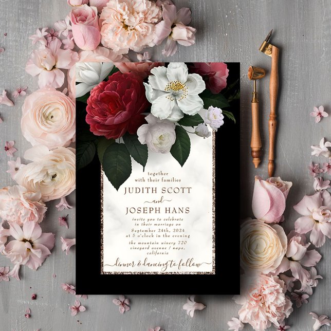 Elegant Bouquet Wedding Invitation Template (Creator Uploaded)
