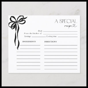 Elegant Bow Black Watercolor Bridal Shower Recipe