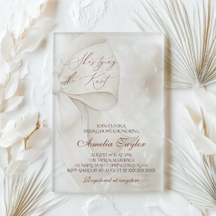 Elegant Bow Bridal Shower Acrylic Invitations