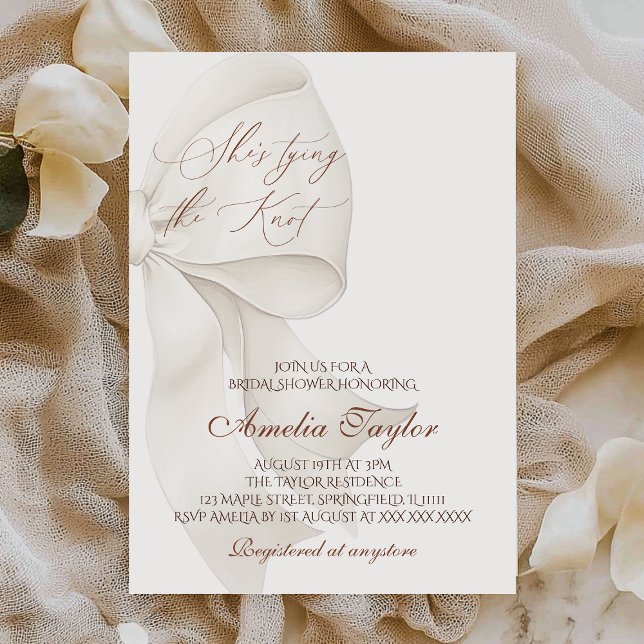 Elegant Bow Bridal Shower Invitation (Creator Uploaded)