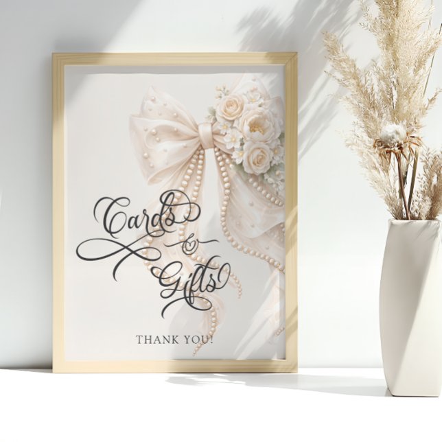 Elegant Bow Floral Cards and Gifts Poster (Creator Uploaded)