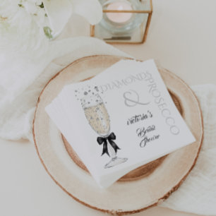 Elegant Bow Glass Bridal Shower  Napkin