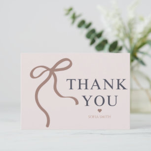 Elegant Bow Graduation Party Thank You Card