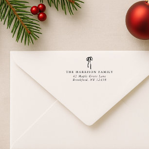 Elegant Bow, Holiday Family Address Self-inking Stamp