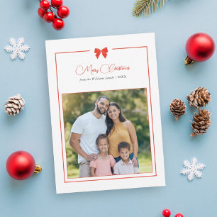 Elegant Bow Merry Christmas Holiday Card