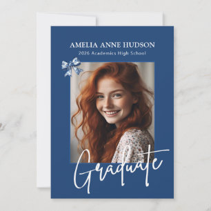 Elegant Bow Photo 2026 Graduation Announcement