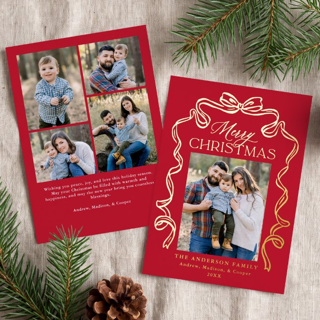 Elegant Bow Red Merry Christmas 5 Photo (Creator Uploaded)