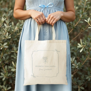 Elegant Bow Ribbon Floral Bachelorette Party Gift Tote Bag