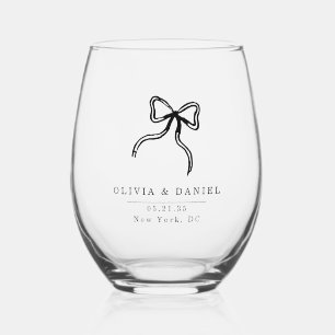 Elegant Bow Wedding favour Glass