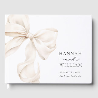 Elegant Bow Wedding Guest Book