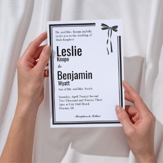 Elegant Bow Wedding Invite