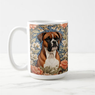 Elegant Boxer Dog William Morris Inspired  Coffee Mug