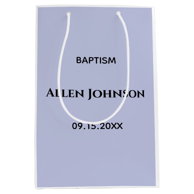 Elegant boy baptism  medium gift bag (Front)