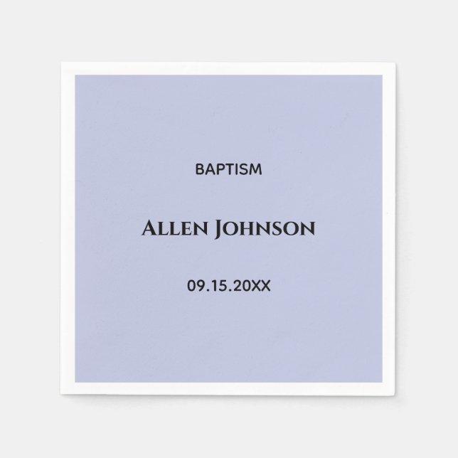 Elegant boy baptism  napkin (Front)