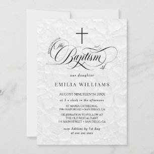 Elegant Boy Girl Baptism  Invitation