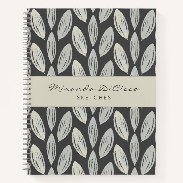 Elegant Braided Leaves Pattern Sketchbook Notebook (Front)