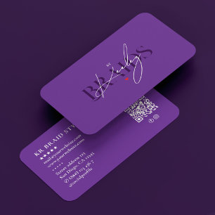 Elegant Braids Hair Stylist Modern Royal Purple Business Card