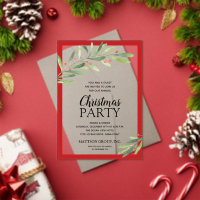 Elegant Branch and Berries Christmas Party