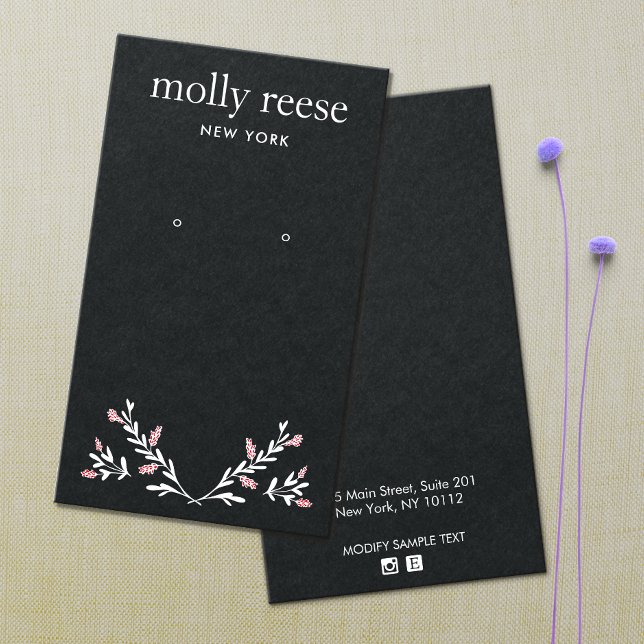Elegant Branch Black Kraft Earring Display Card (Creator Uploaded)