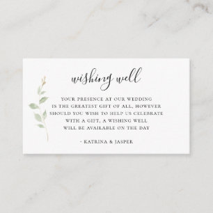 Elegant Branch Navy Wedding Wishing Well Enclosure Card