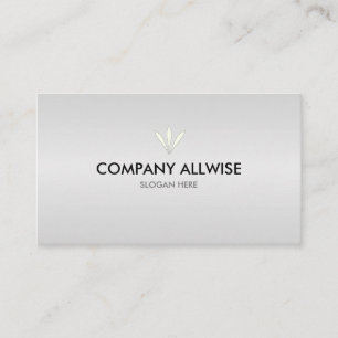 Elegant Branded Silver Metallic Look Business Card